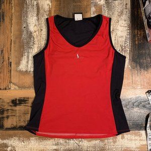 Shebeest Red & Black tank top with shelf bra L